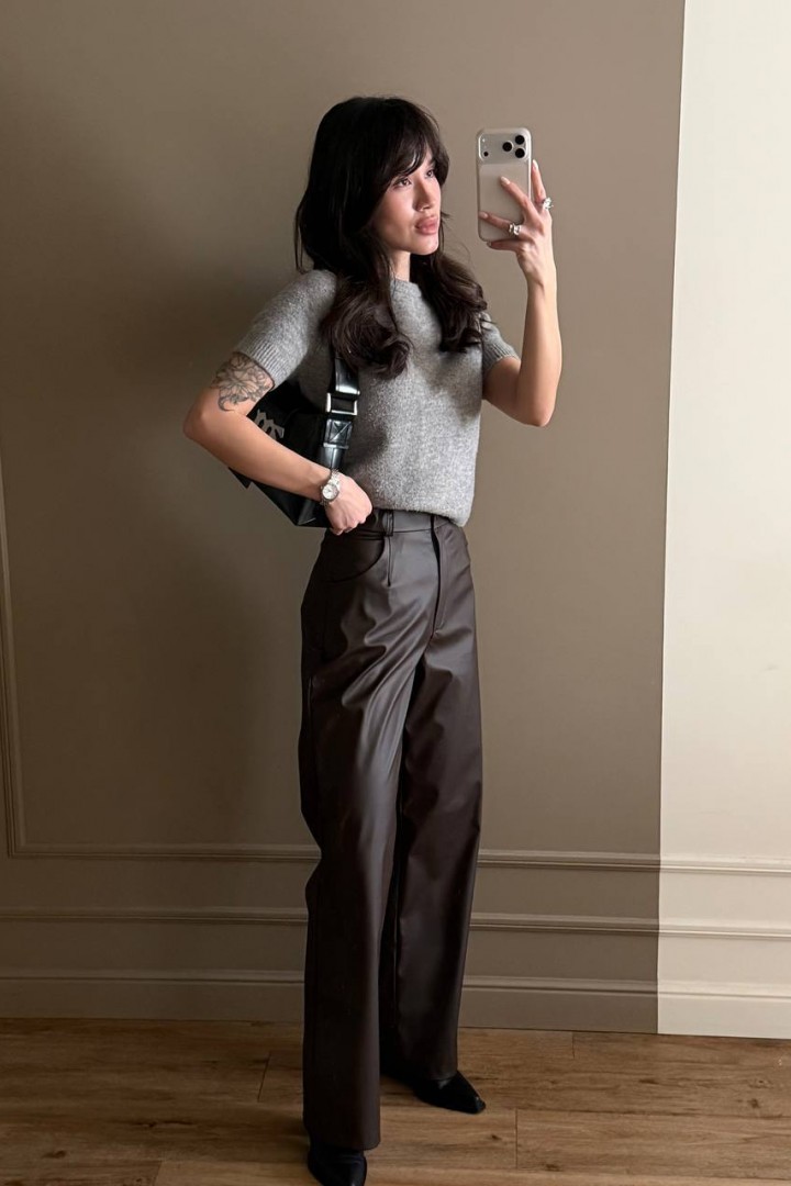 Кожаные брюки женские  MUS-147A480