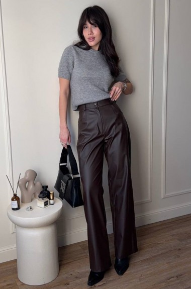 Кожаные брюки женские  MUS-147A480