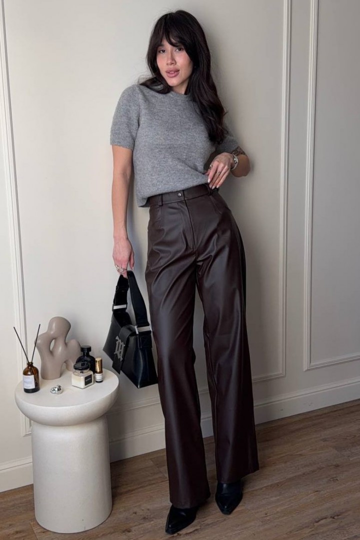 Кожаные брюки женские  MUS-147A480