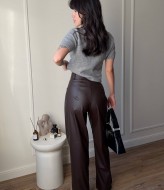 Кожаные брюки женские  MUS-147A480