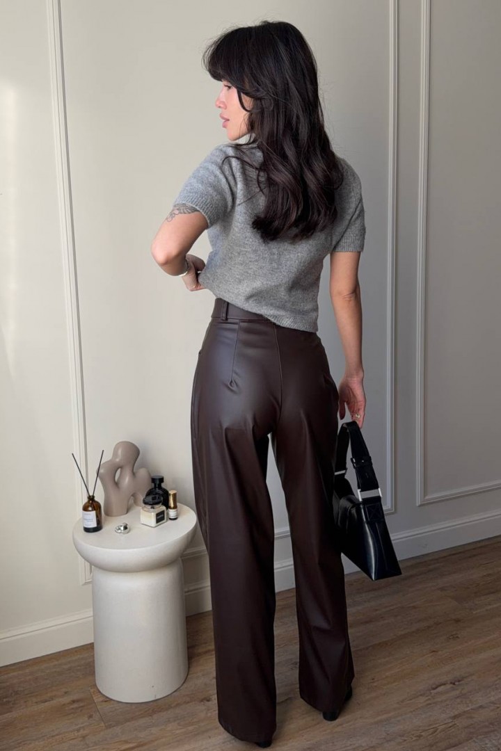 Кожаные брюки женские  MUS-147A480