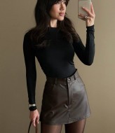 Кожаная юбка - шорты MUS-148A400