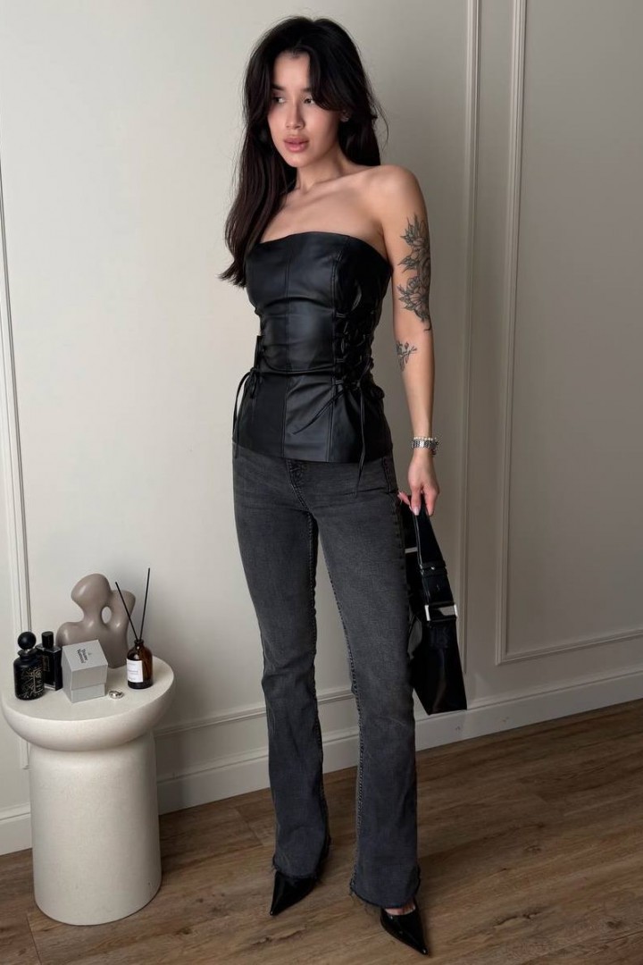 Кожаный корсет с подкладкой MUS-153A400