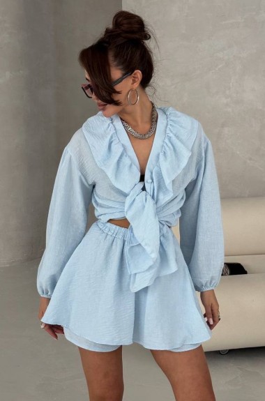 Костюм двойка юбка-шорты+блуза STB-02A550