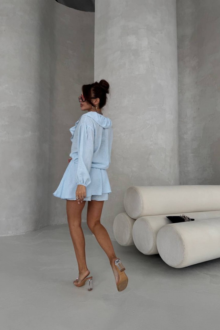 Костюм двойка юбка-шорты+блуза STB-02A550