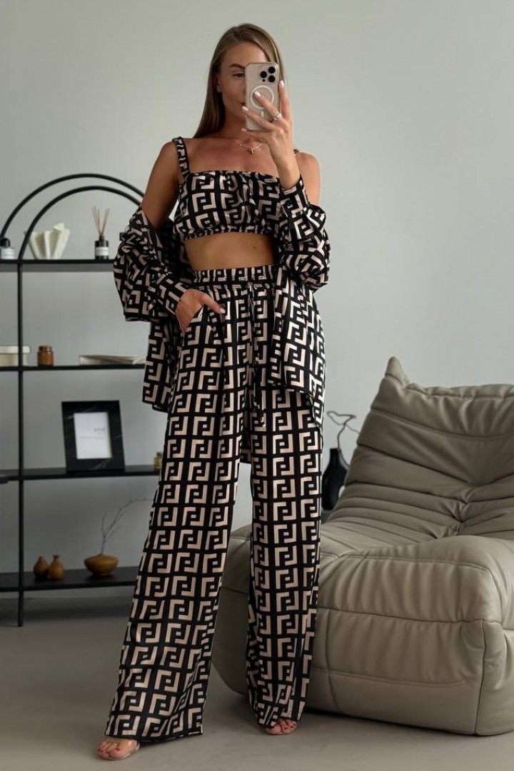 Костюм тройка рубашка, топ, брюки STB-08A800