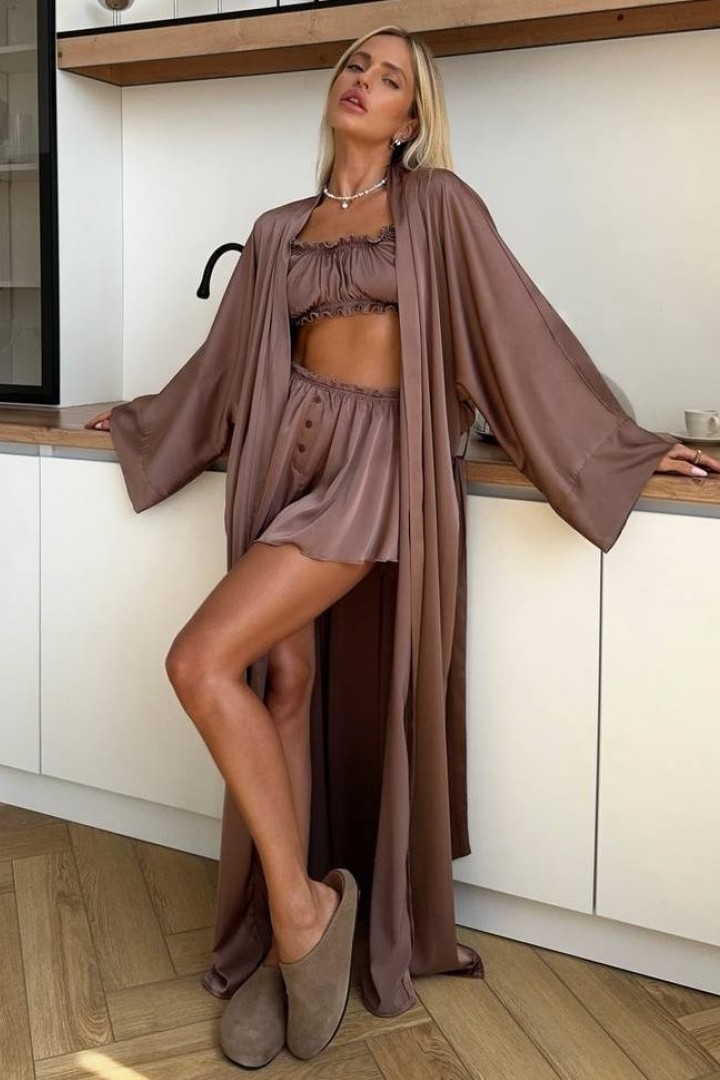 Домашний комплект халат, шорты+топ STB-27A599