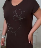 Платье трапеция со стразами ZP-1343A520