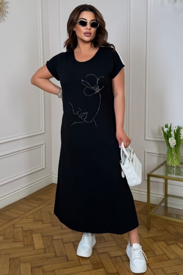 Платье трапеция со стразами ZP-1343A520