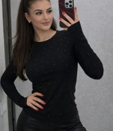 Лонгслив приталенного кроя со стразами MIK-4270A320