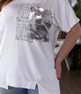 Футболка с пайетками NU-1267A10