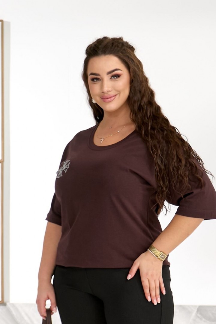 Футболка со стразами ELR-40931A500