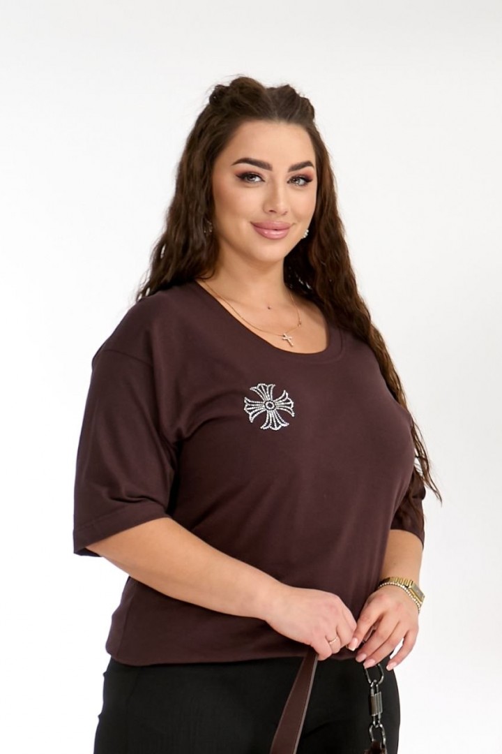 Футболка со стразами ELR-40931A500