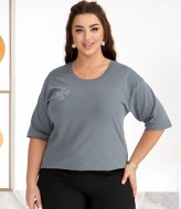 Футболка со стразами ELR-40931A500