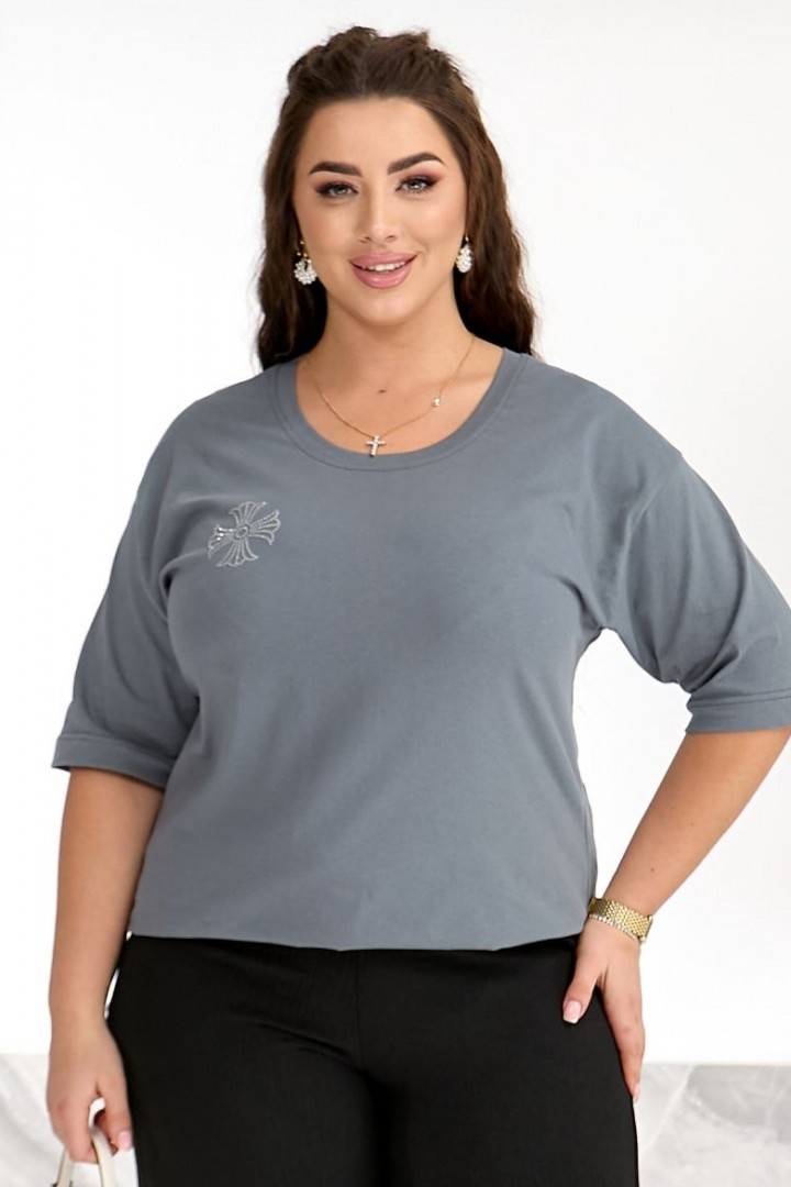 Футболка со стразами ELR-40931A500