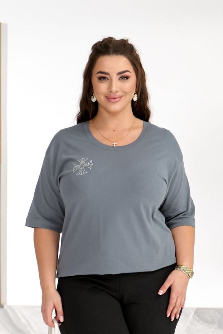 Футболка со стразами ELR-40931A500