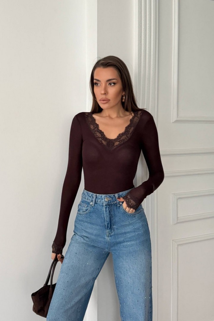 Лонгслив з V вирізом WOW-0554A10