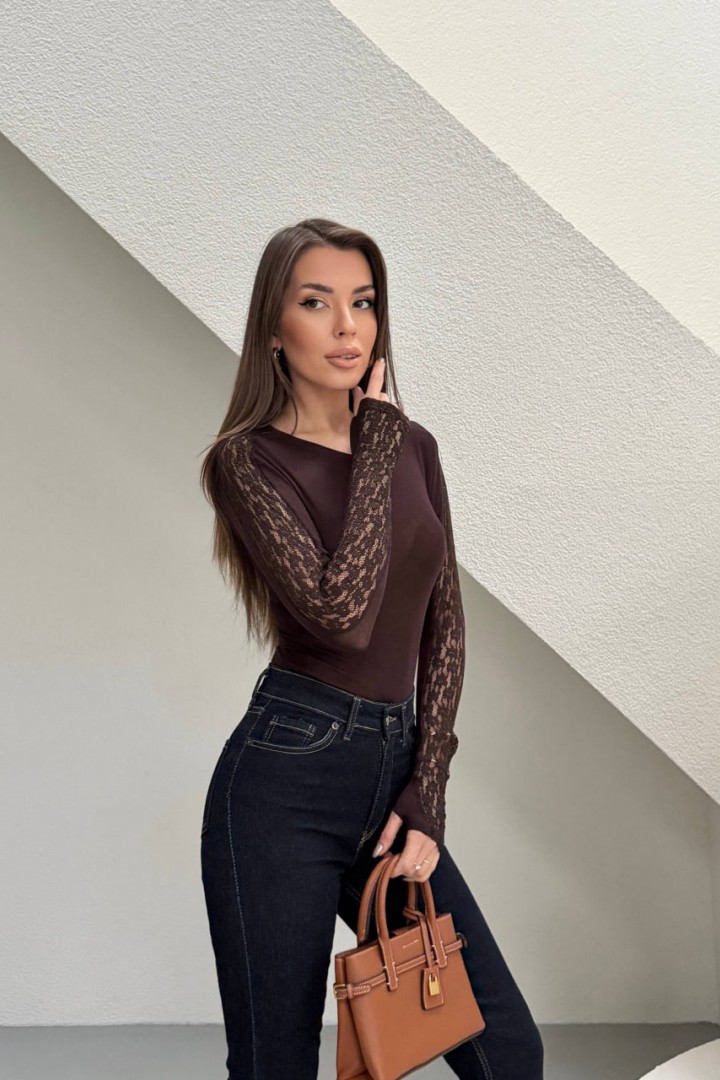 Лонгслив з мереживом WOW-0553A10