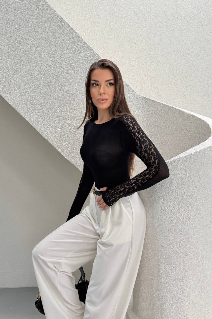 Лонгслив з мереживом WOW-0553A10