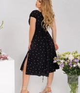 Платье в горошек с открытыми плечами YM-05658A11