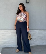 Широкие льняные брюки женские OZ-1114A450