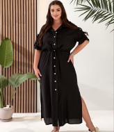 Платье – рубашка со стразами VOJ-1025A600