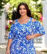 Длинное платье с открытыми плечами VOJ-1036A550