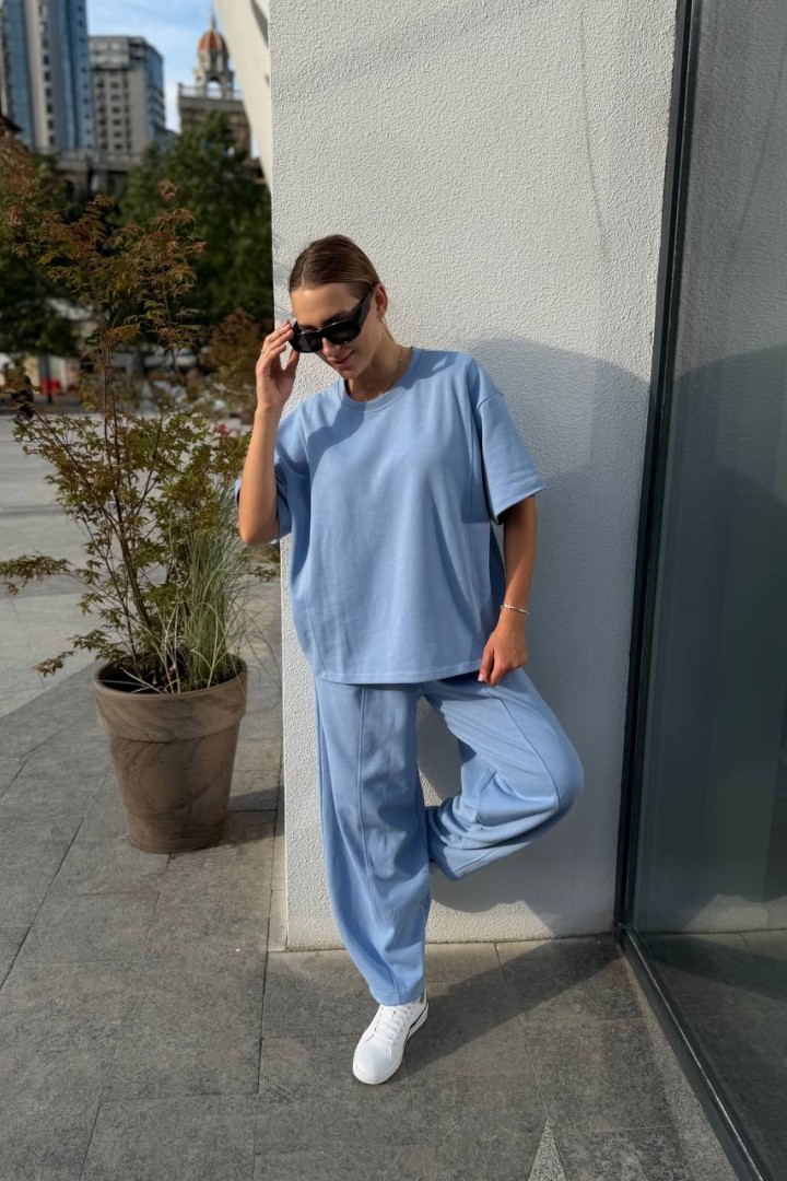 Костюм футболка oversize и брюки-бананы SOLO-271A1100
