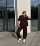 Костюм футболка oversize и брюки-бананы SOLO-271A1100
