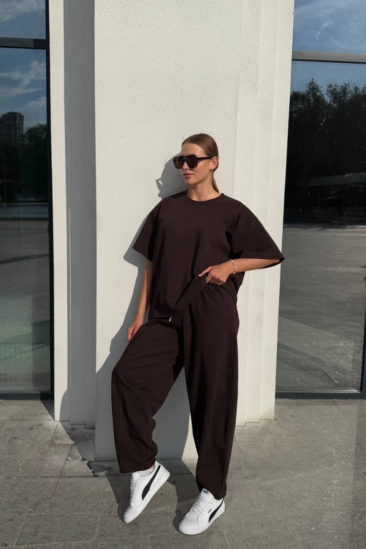 Костюм футболка oversize и брюки-бананы SOLO-271A1100