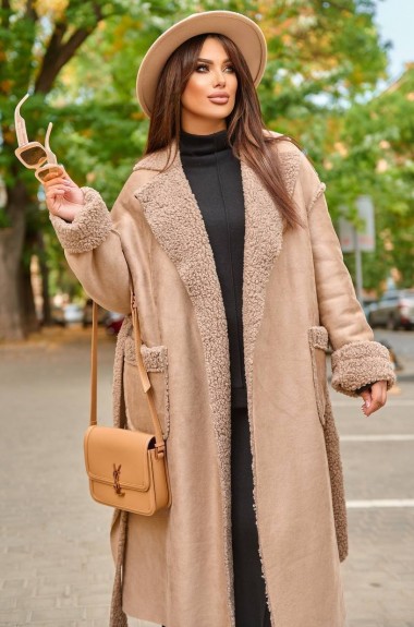 Дубленка замшевая женская  YM-5862.21A37B38