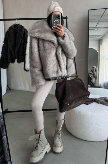 Шуба из эко меха ANN-616A1800