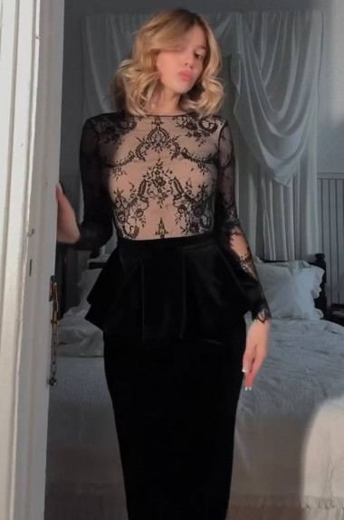 Жіноча сукня з баскою EST-5907A1050