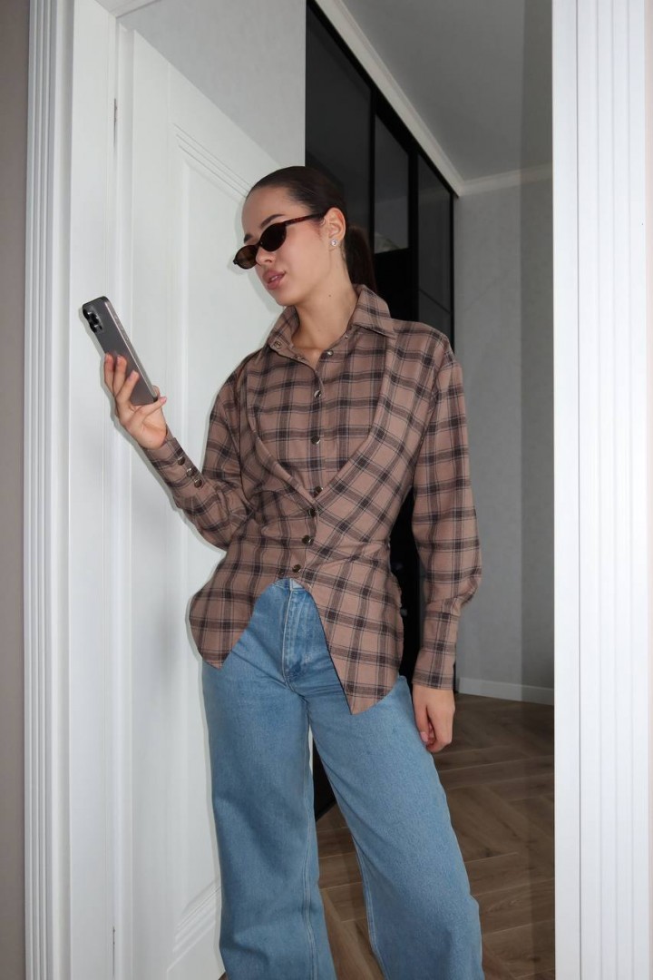 Асимметричная рубашка SSY-033A600