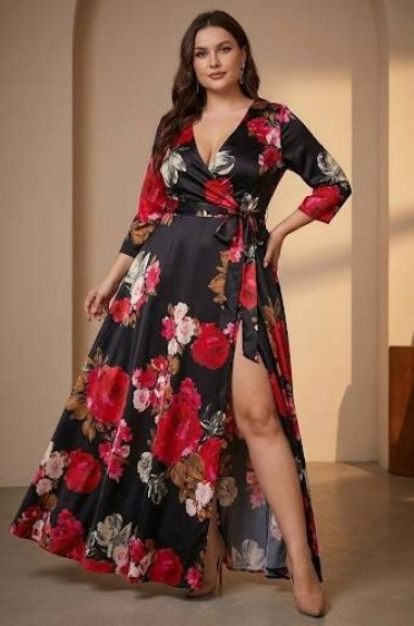 Шелковое платье с цветочным принтом IO-807A800