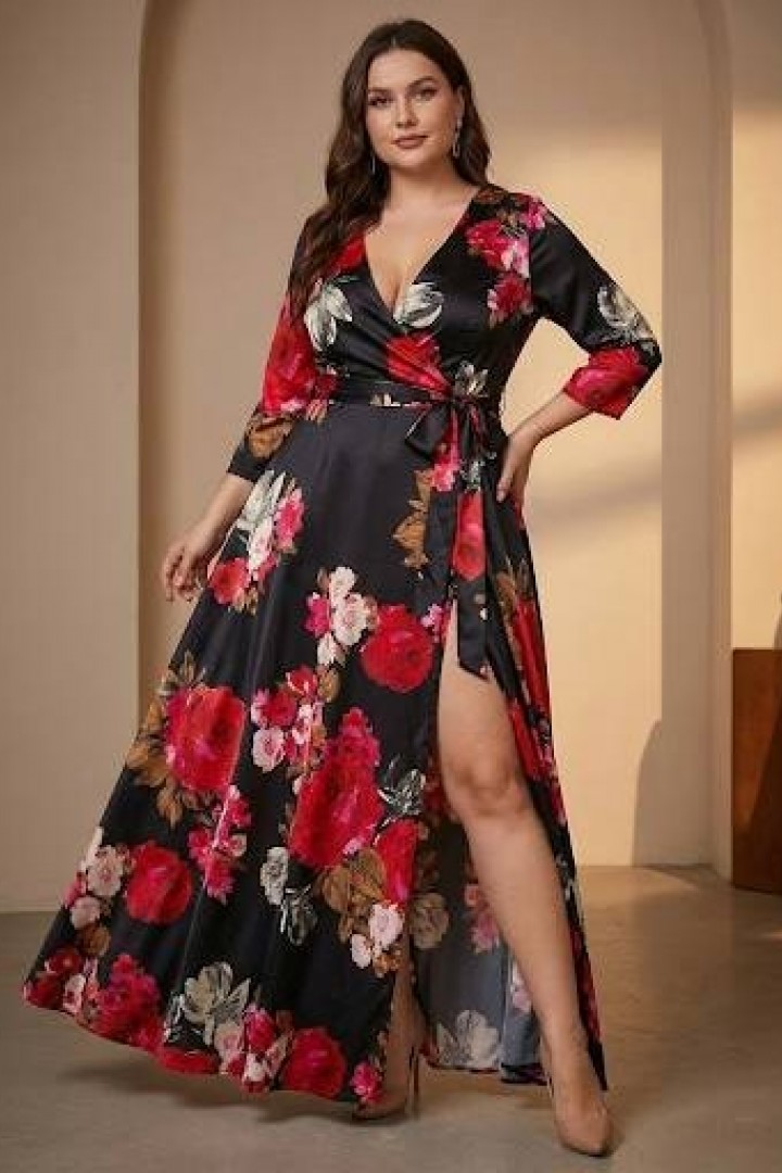 Шелковое платье с цветочным принтом IO-807A800