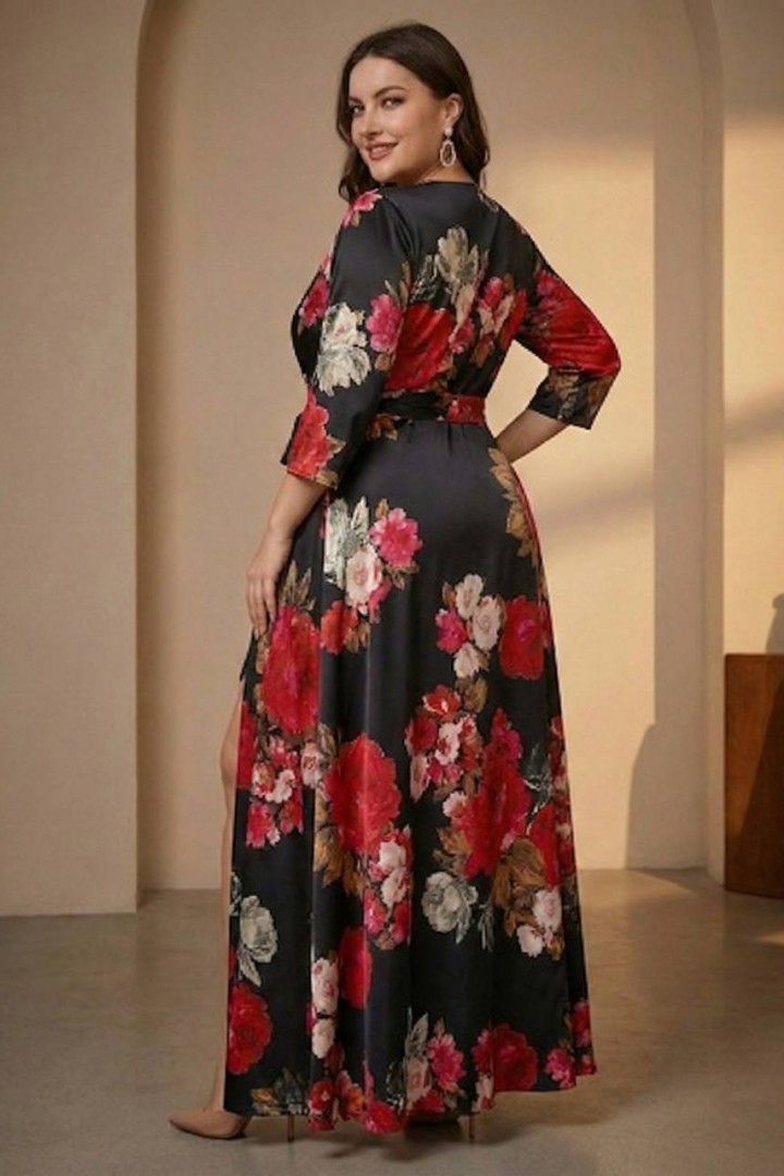 Шелковое платье с цветочным принтом IO-807A800