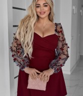 Платье с прозрачными рукавами EY-755A18B22