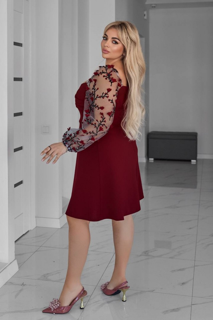 Платье с прозрачными рукавами EY-755A18B22