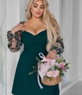 Платье с прозрачными рукавами EY-755A18B22