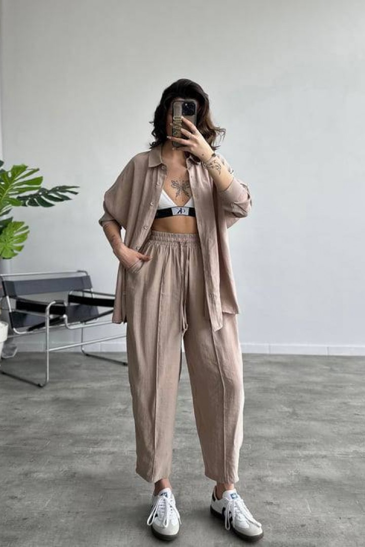 Костюм двойка удлиненная рубашка + брюки EVD-343A590