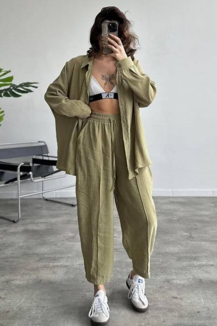 Костюм двойка удлиненная рубашка + брюки EVD-343A590