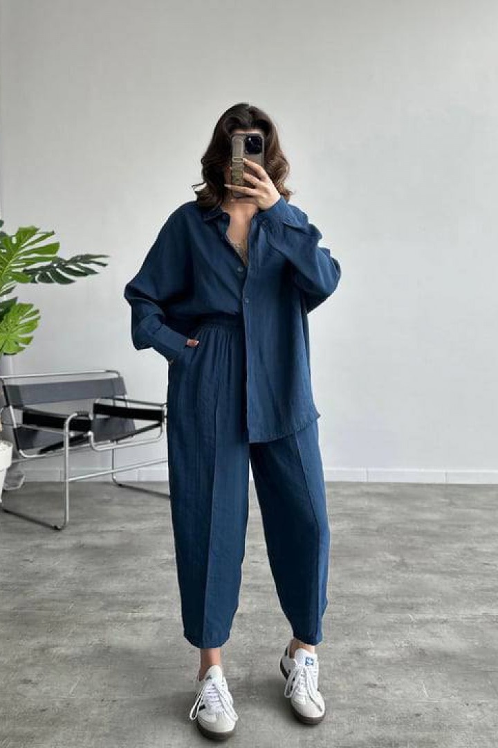 Костюм двойка удлиненная рубашка + брюки EVD-343A590