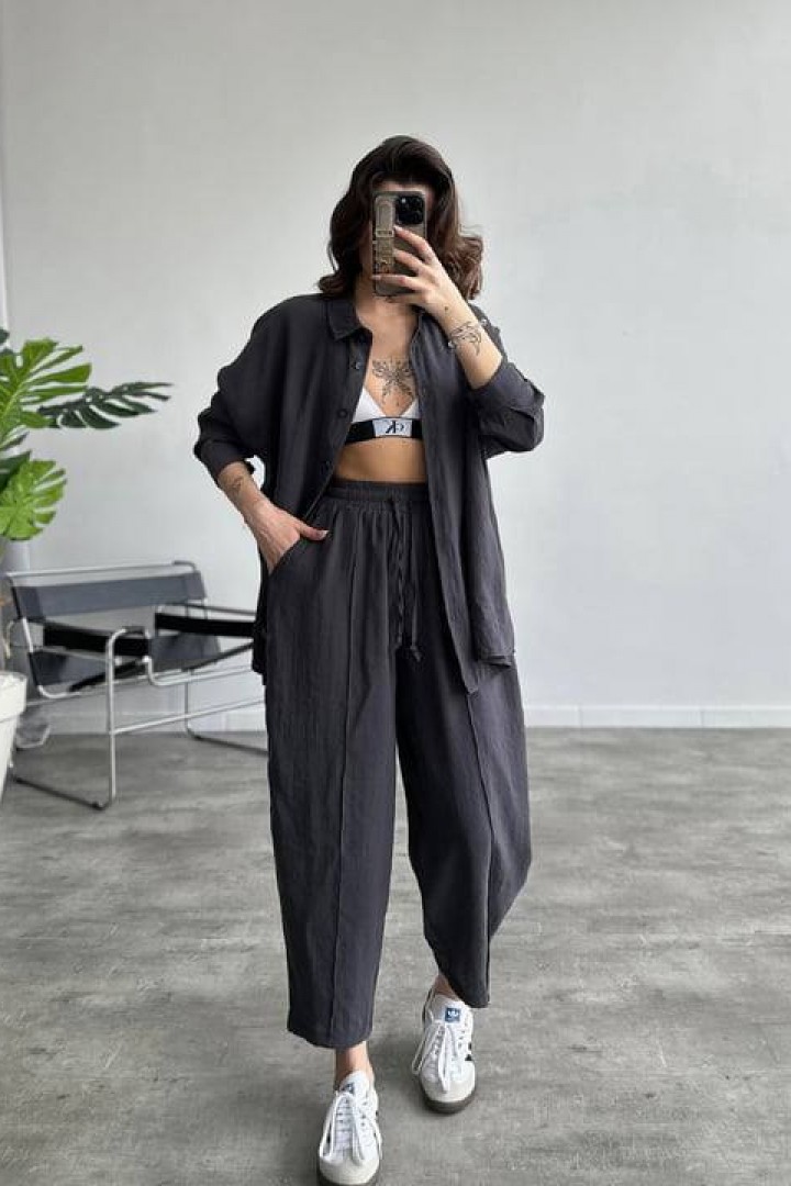 Костюм двойка удлиненная рубашка + брюки EVD-343A590