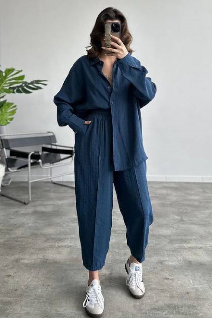 Костюм двойка удлиненная рубашка + брюки EVD-343A590