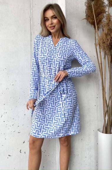 Платье свободного кроя с поясом MIK-2416A250