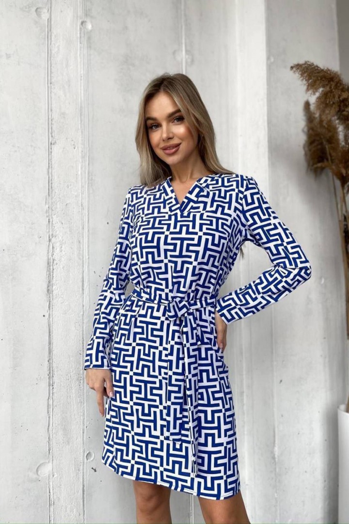 Платье свободного кроя с поясом MIK-2416A250