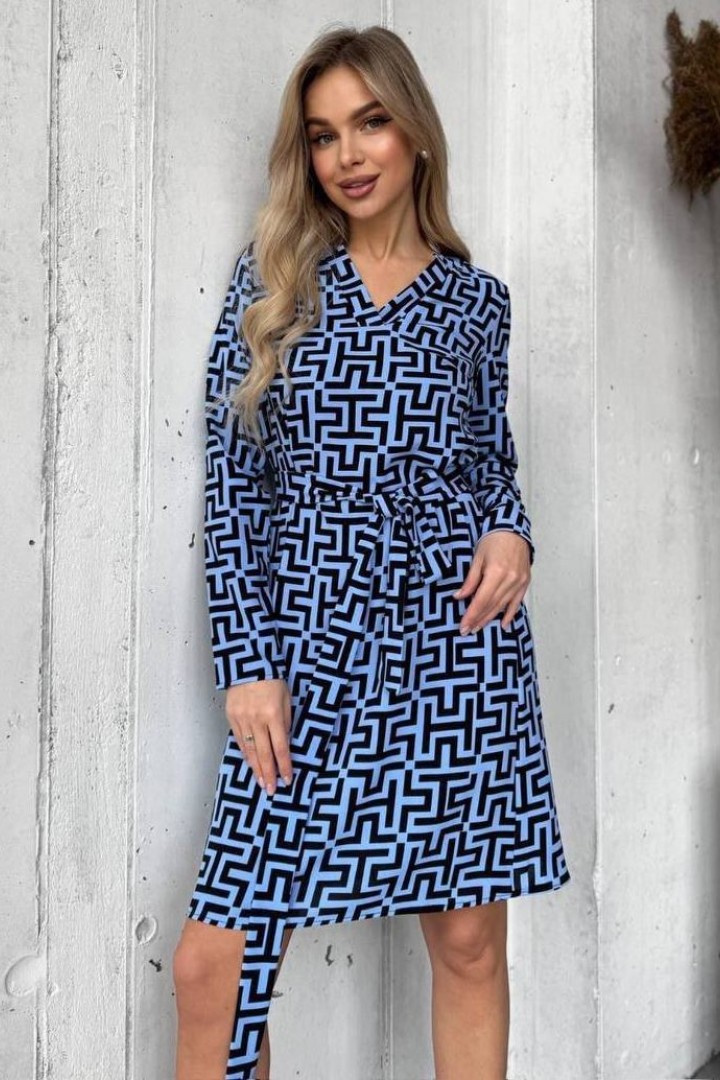 Платье свободного кроя с поясом MIK-2416A250