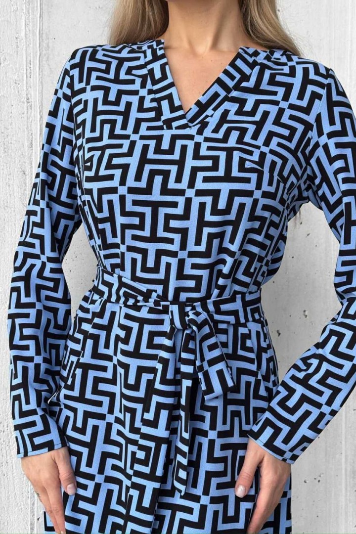 Платье свободного кроя с поясом MIK-2416A250