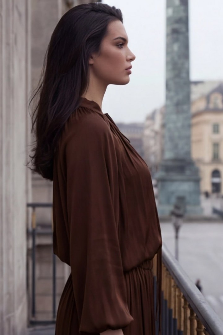 Костюм блуза с завязками и широкие брюки LUC-1211A599